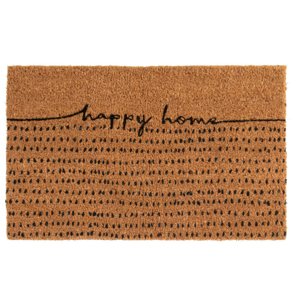 IFANA - Paillasson en fibre de coco imprimé noir 40x60