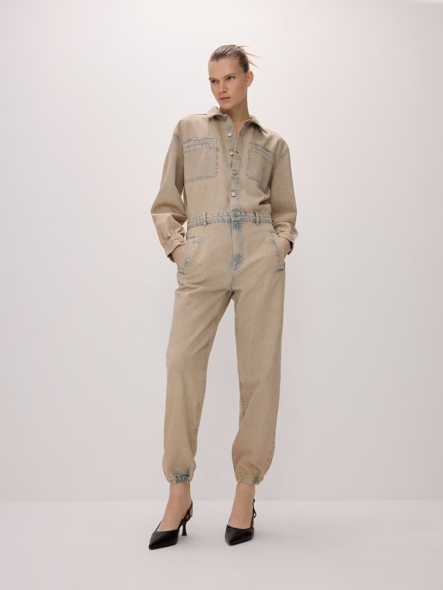 Distressed Denim Jumpsuit