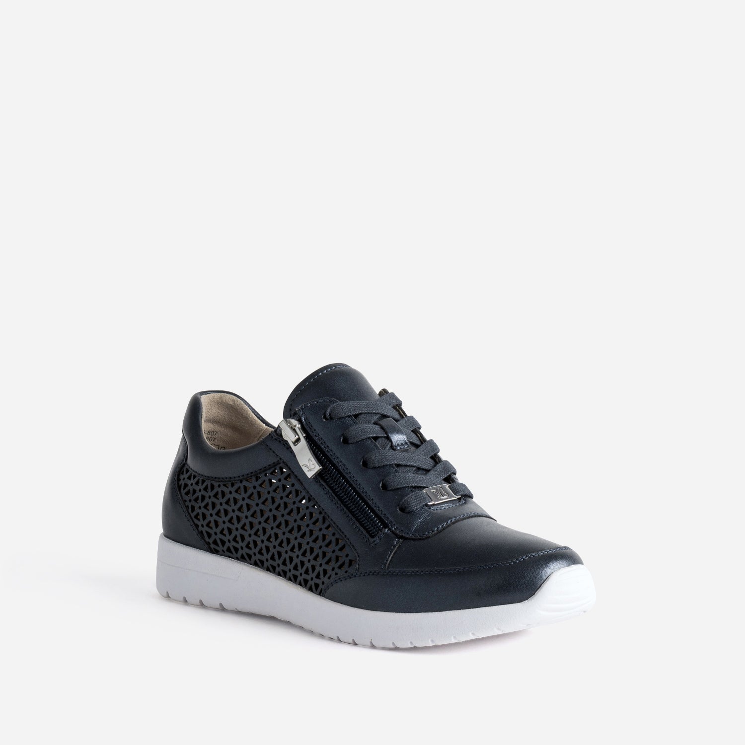 Tennis CAPRICE marine cuir ajouré