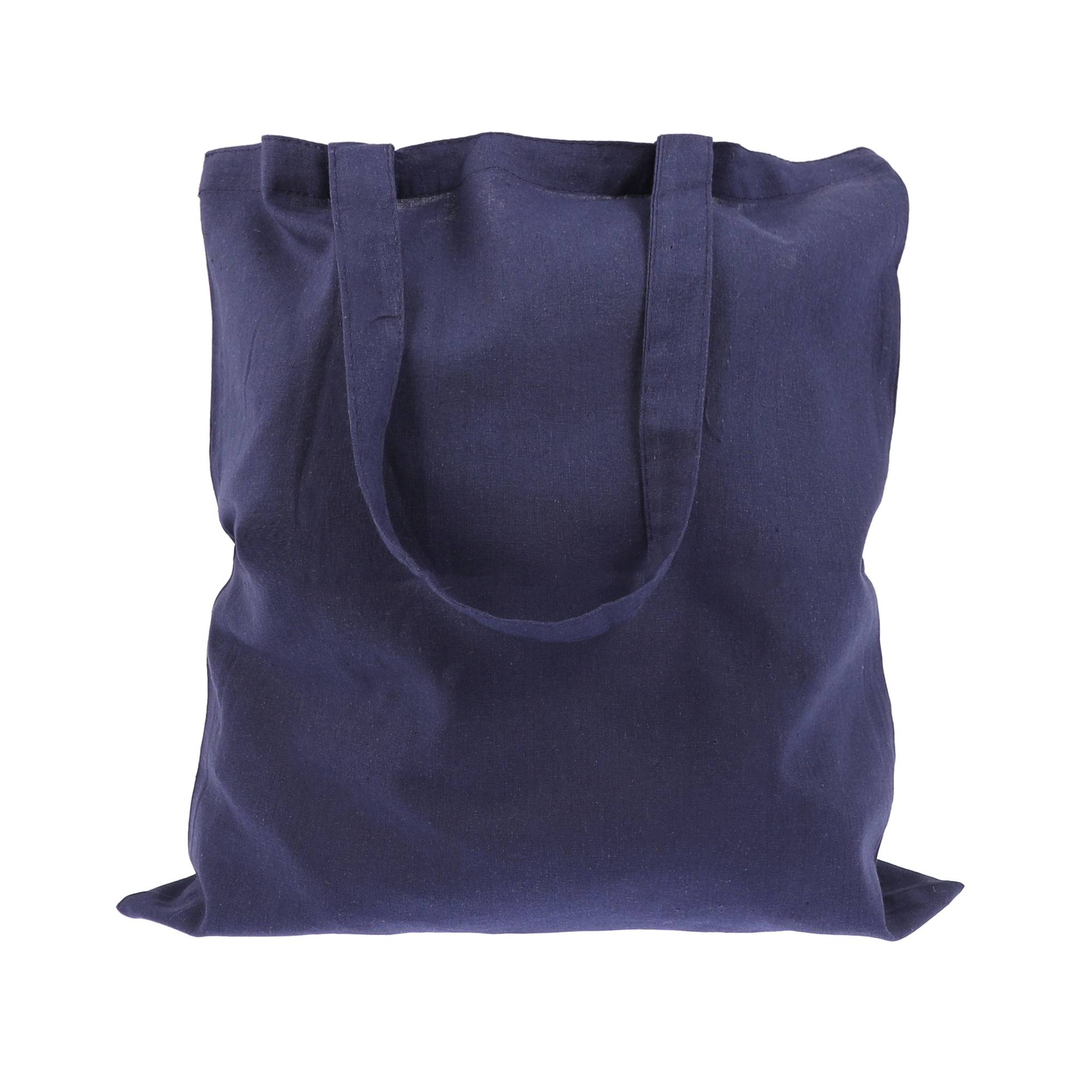 Navy Blue Cotton Tote Shopping Bag 40cm x 38cm