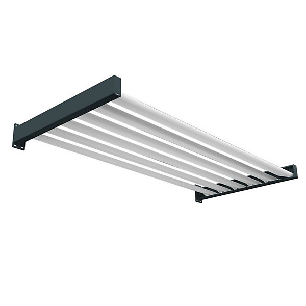 Auvent Bioclimatique Fixe LANITRA (Gris Anthracite et Blanc Brillant - 1.50 x 0.954 m)