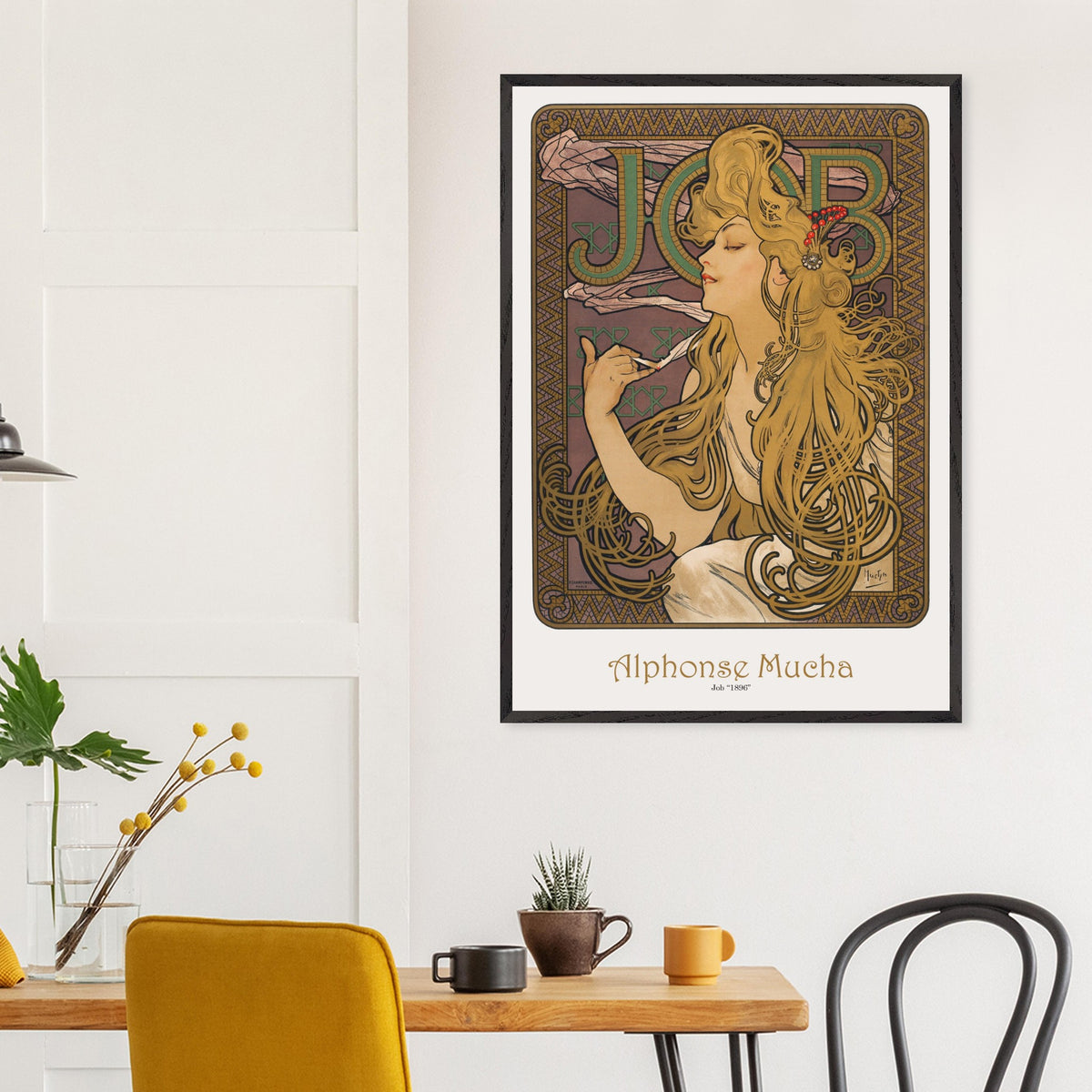 Artfulprints Poster Alphonse Mucha - Job  - 70x100 cm - Bruin