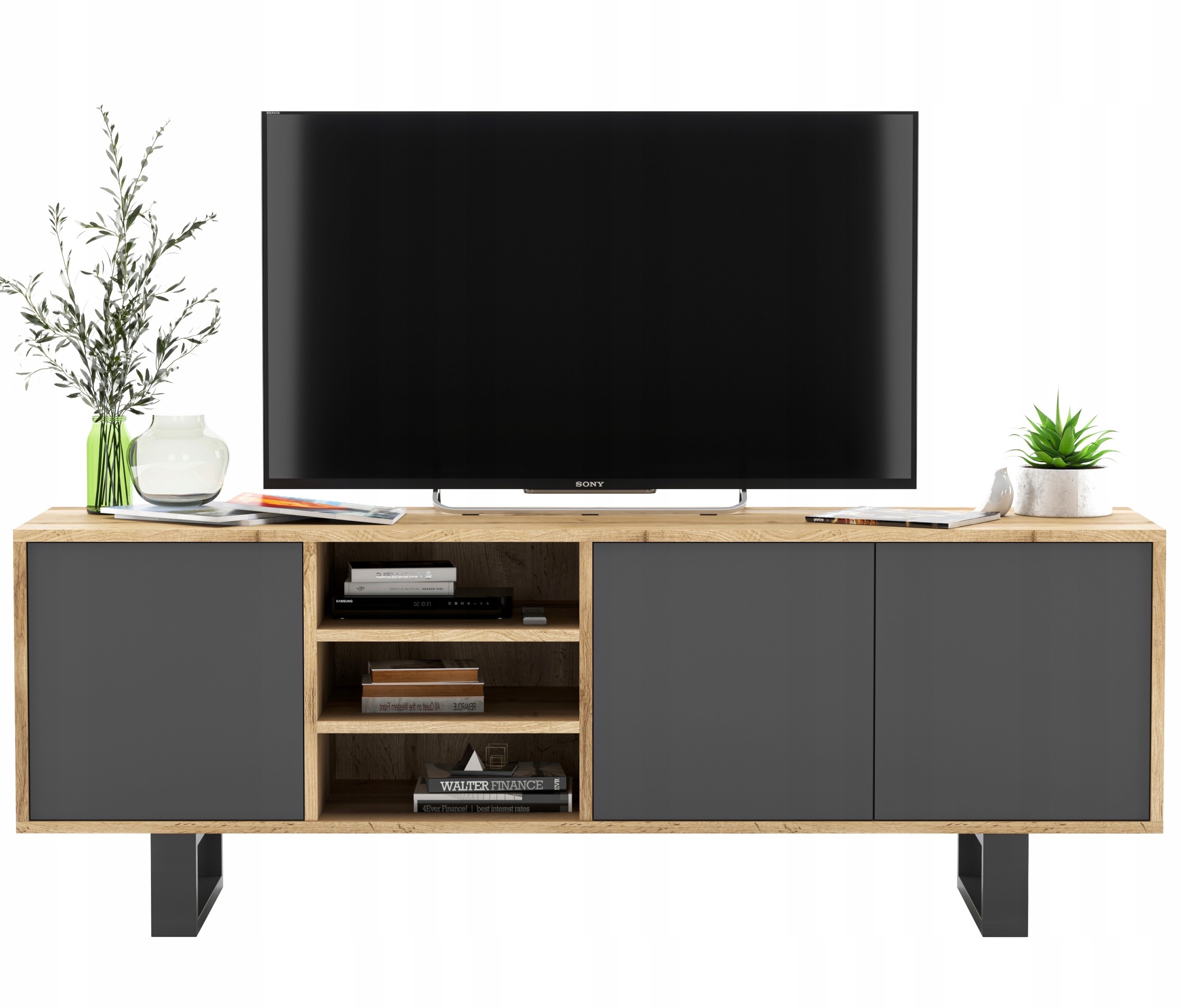 Komoda RTV Loft Szafka RTV Loft Wotan grafit MAT