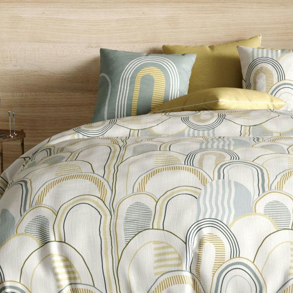 - Parure de lit 1 place coton à motifs 140x200 cm