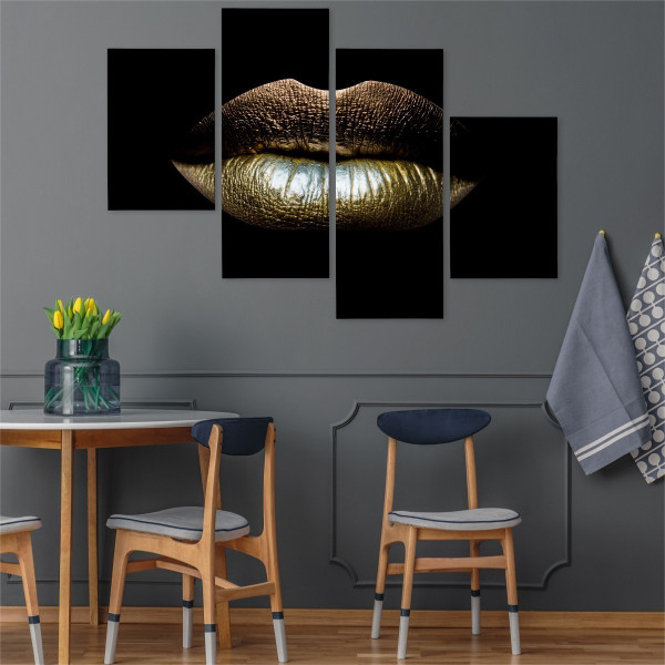 Obraz Wieloczęściowy USTA Erotyka Abstrakcja 3D 80x50cm