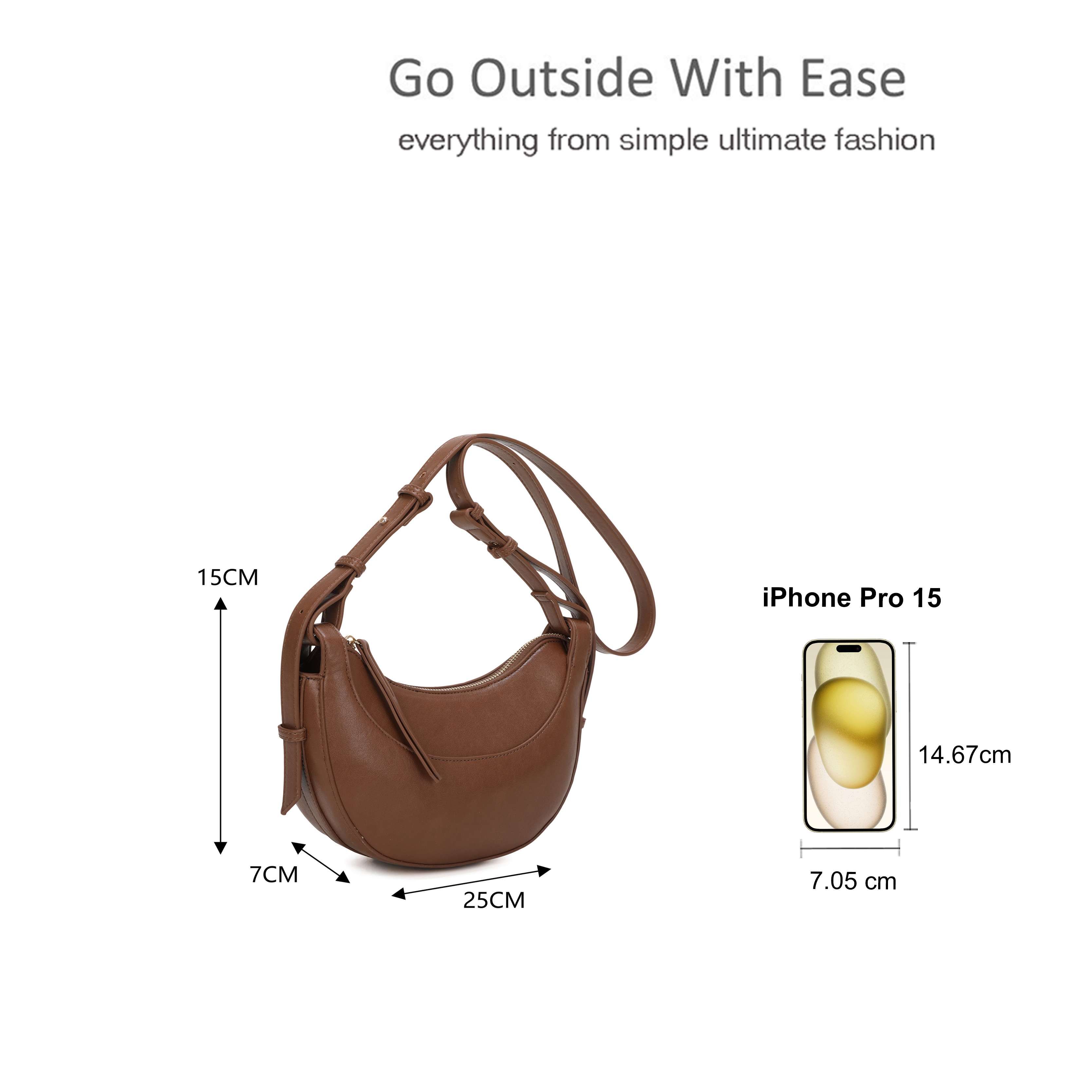 Kitise Small Half Moon Shape Crossbody Bag