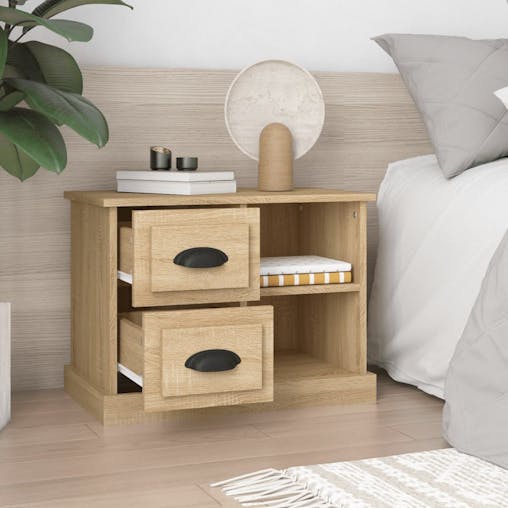 NNEVL Bedside Cabinet Sonoma Oak 60x35.5x45 cm