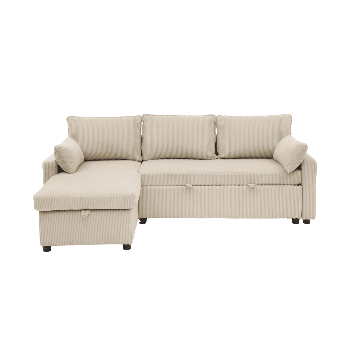 Calicosy - LOUISON 3-zits slaapbank - Beige - 219x147x84 cm