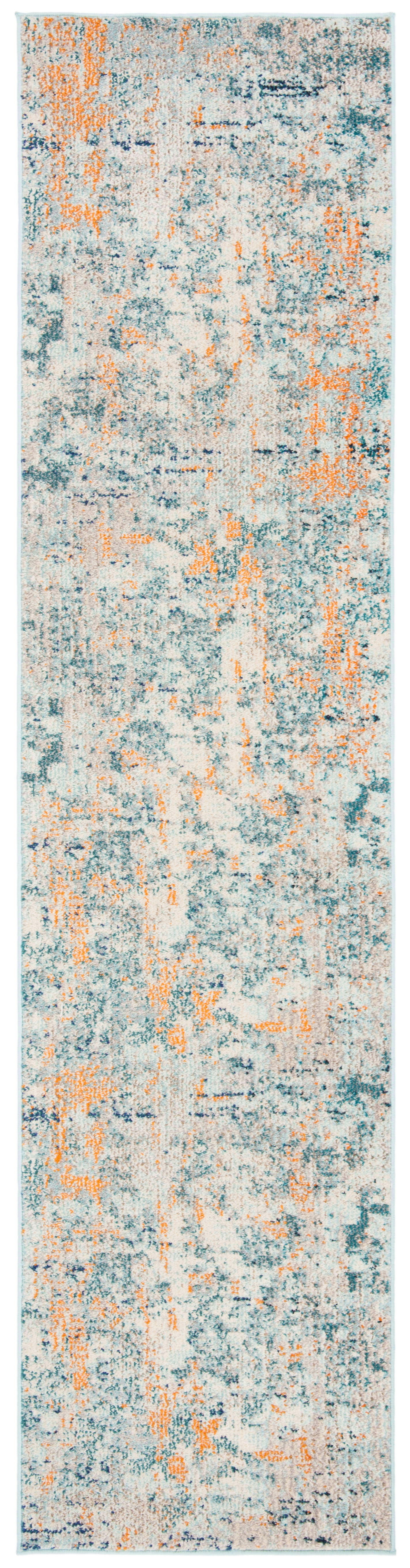 MADISON - Tapis de salon interieur en bleu clair & beige, 61 x 244 cm