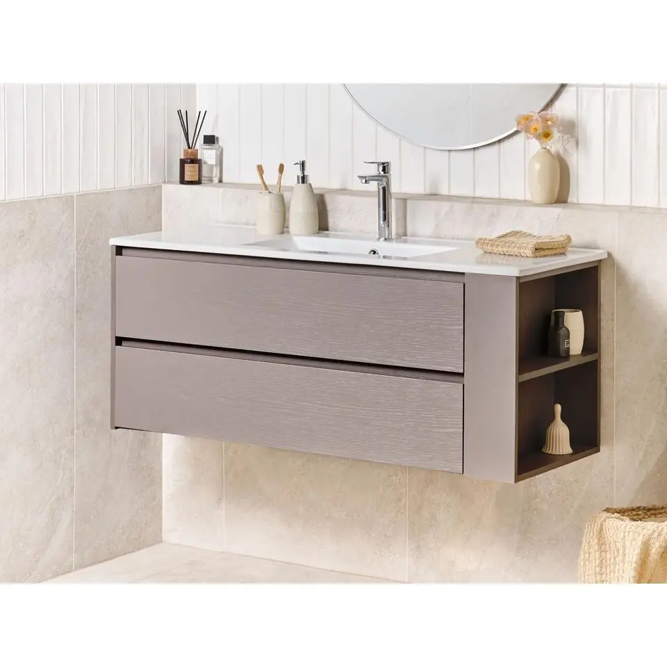 MANCORA - Badkamermeubel met wastafel - Taupe - 120 cm - MDF