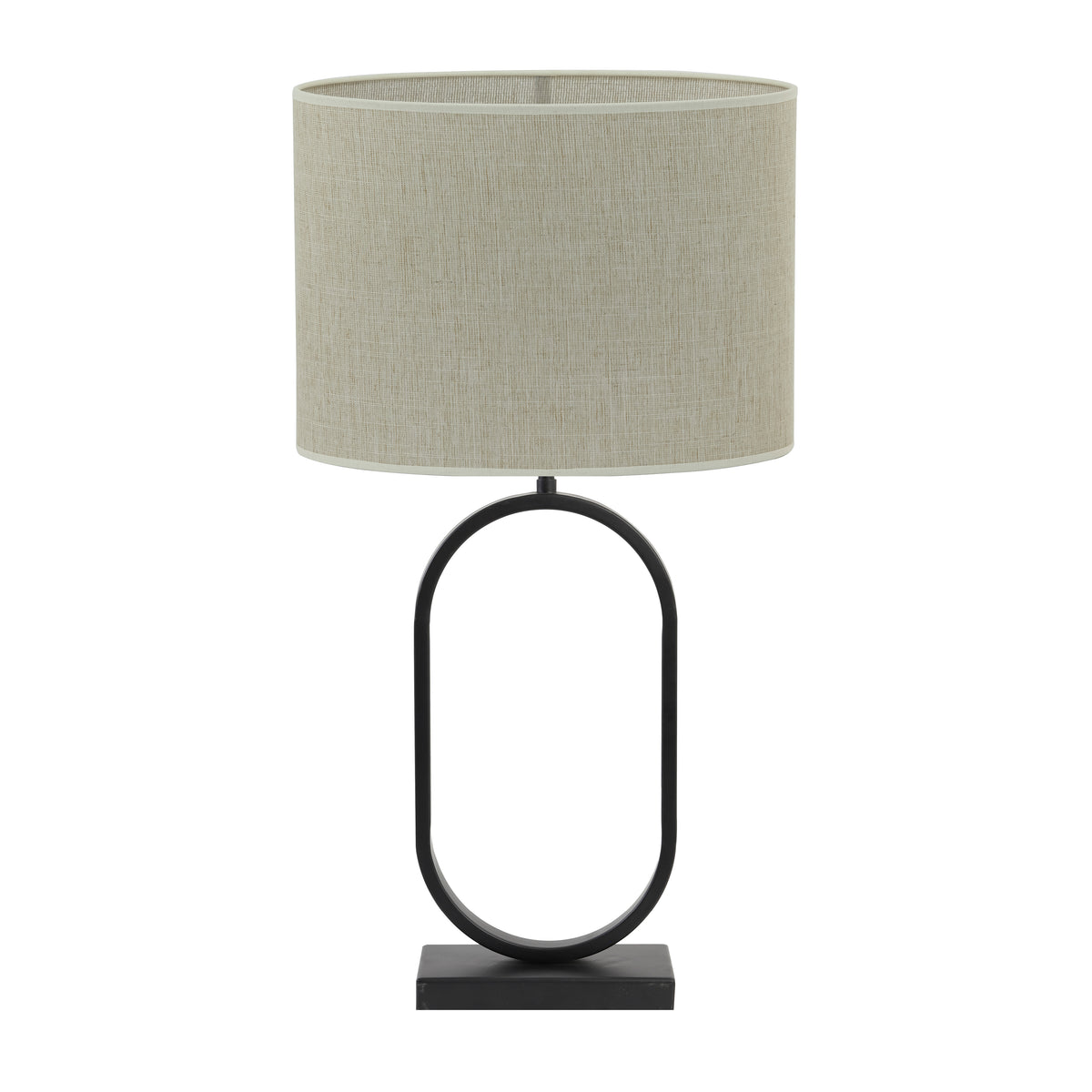 Light & Living tafellamp Jamiri/Breska ovaal - zwart, wit - 38x17.5x74cm