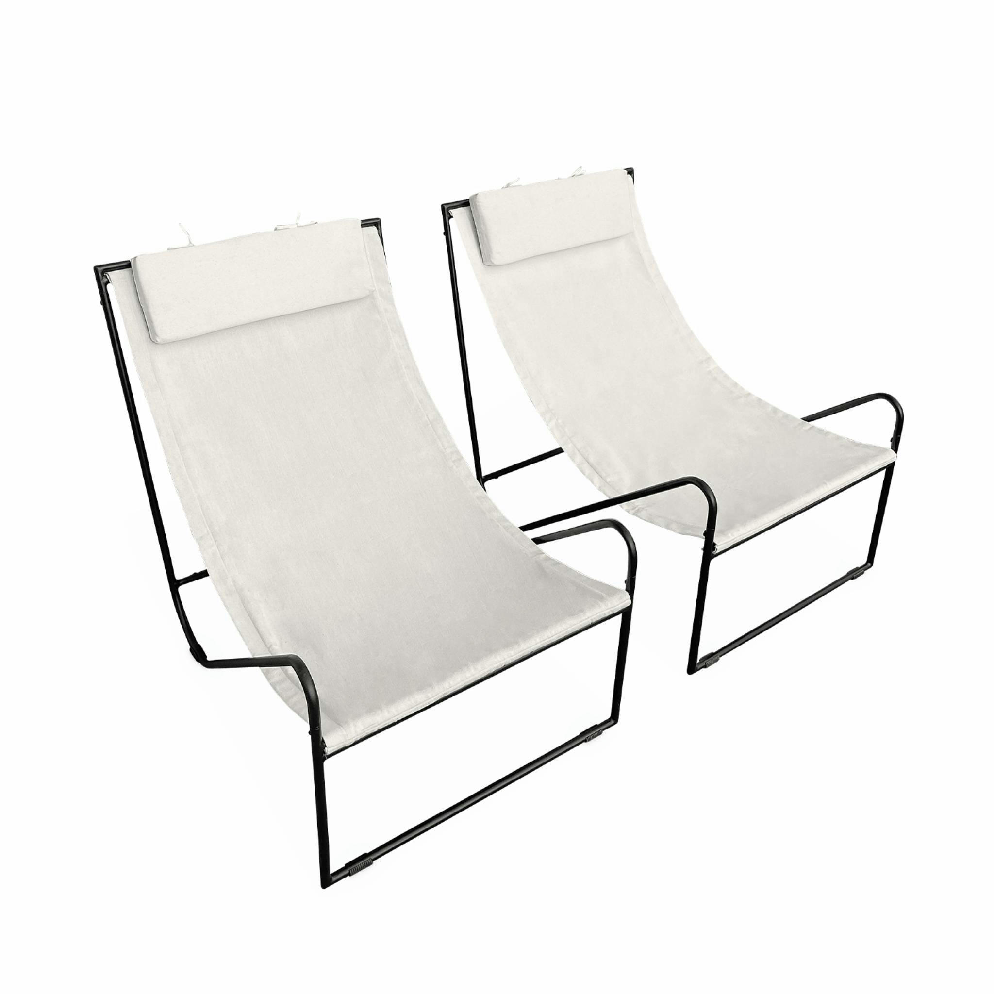MANCORA X2 - Lot de 2 fauteuils relax en toile