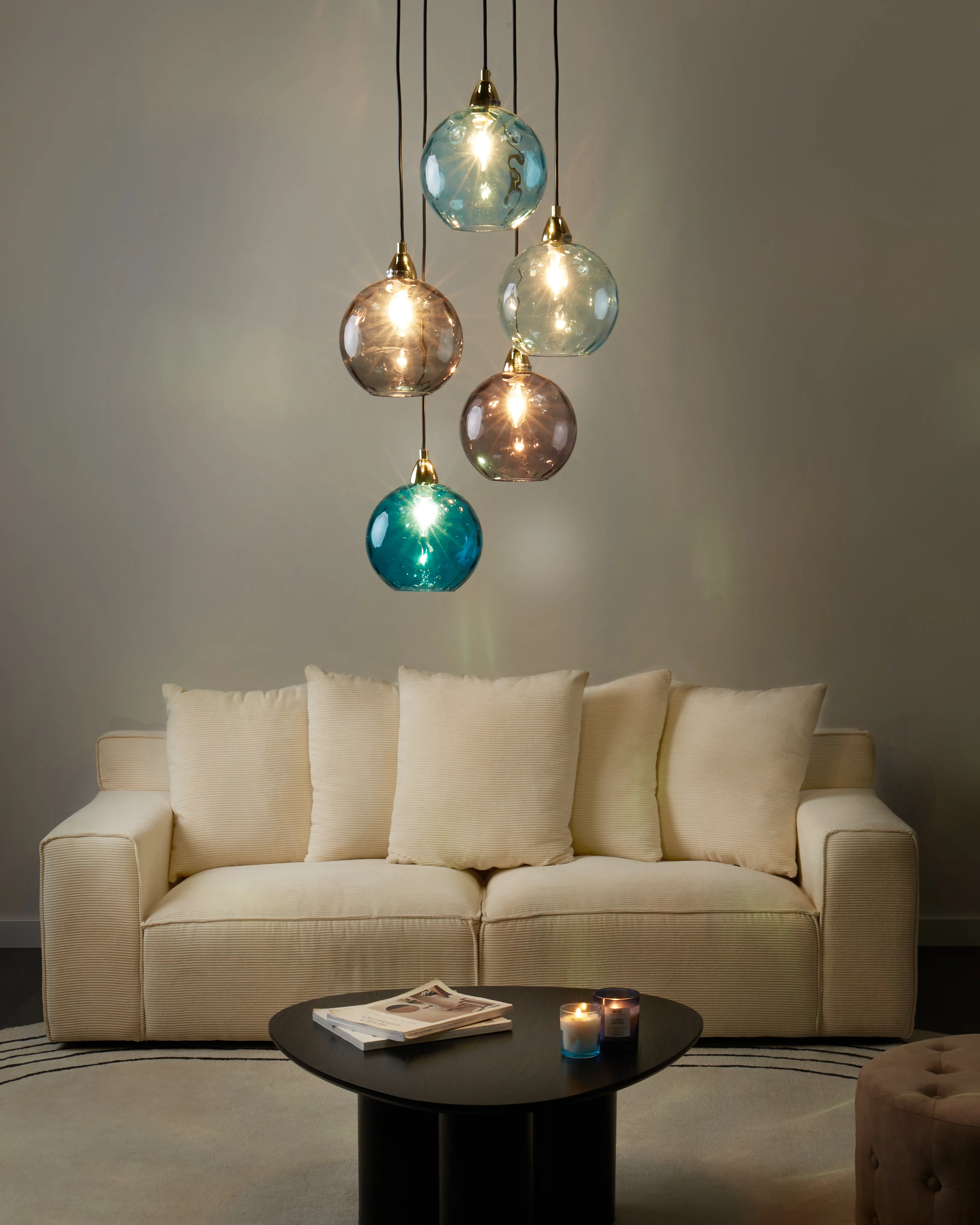 Pendant Lamp PABELLON Glass Blue