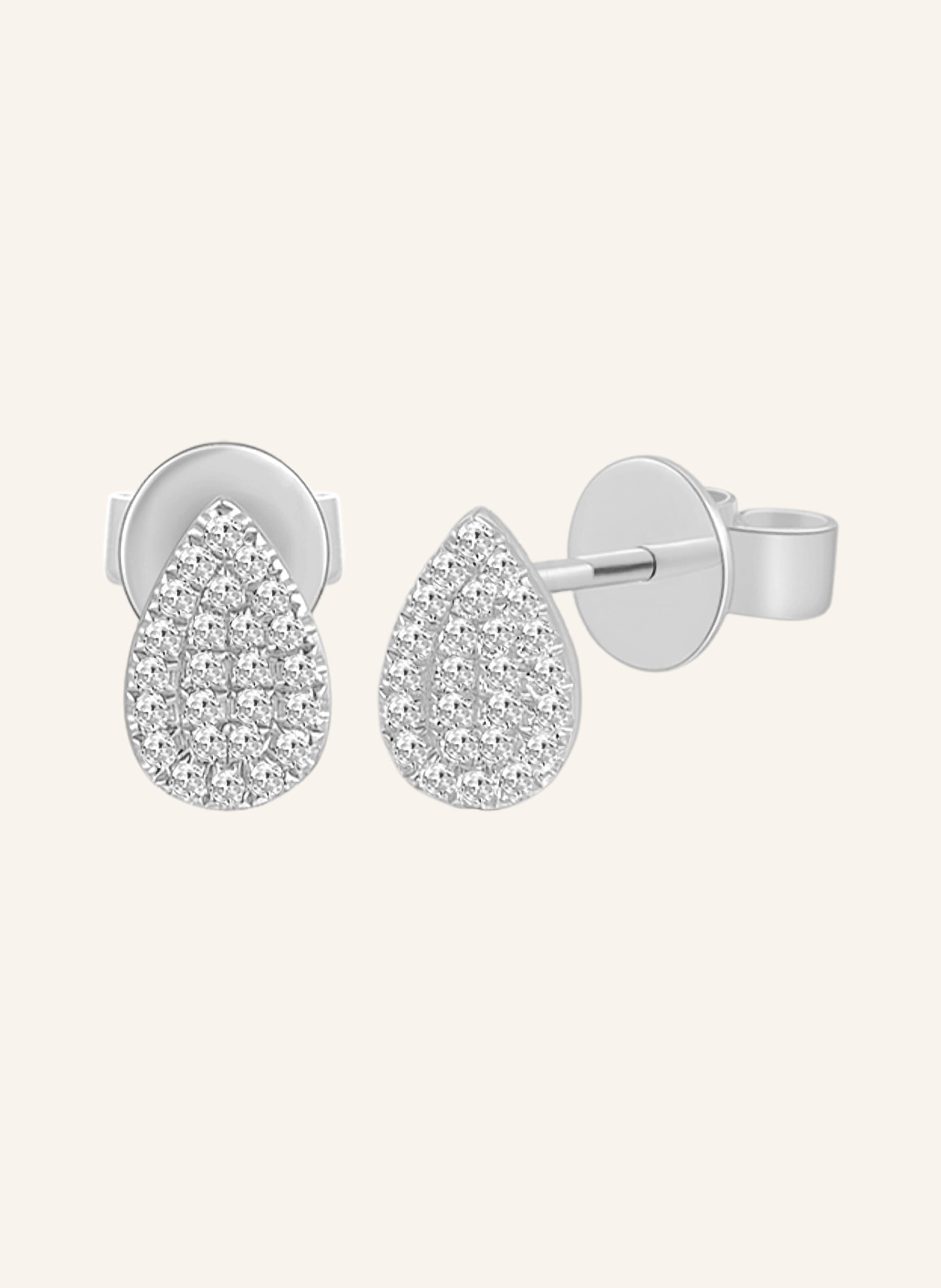 Leaf Ohrstecker DROPS aus 18 Karat Weißgold mit Diamanten