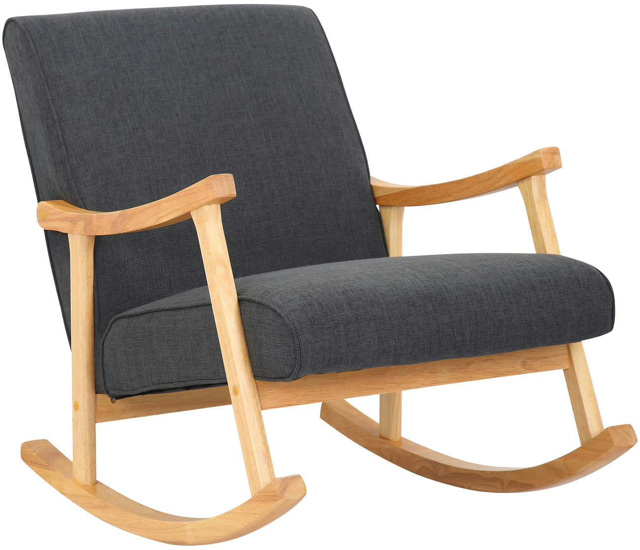 MORELIA - Chaise à bascule avec accoudoirs et assise en tissu Gris foncé