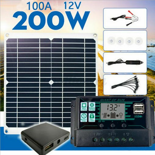 NNEOBA 200W 12V Solar Panel Kit With Regulator 200 watt Mono Caravan Camping Charger