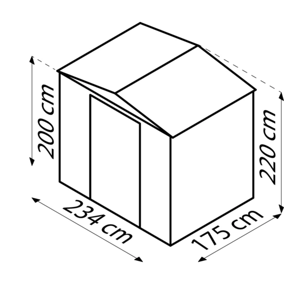 Gerätehaus »Tower«, Stahl, Satteldach, 4,1 m², BxT: 234 x 175 cm, anthrazit