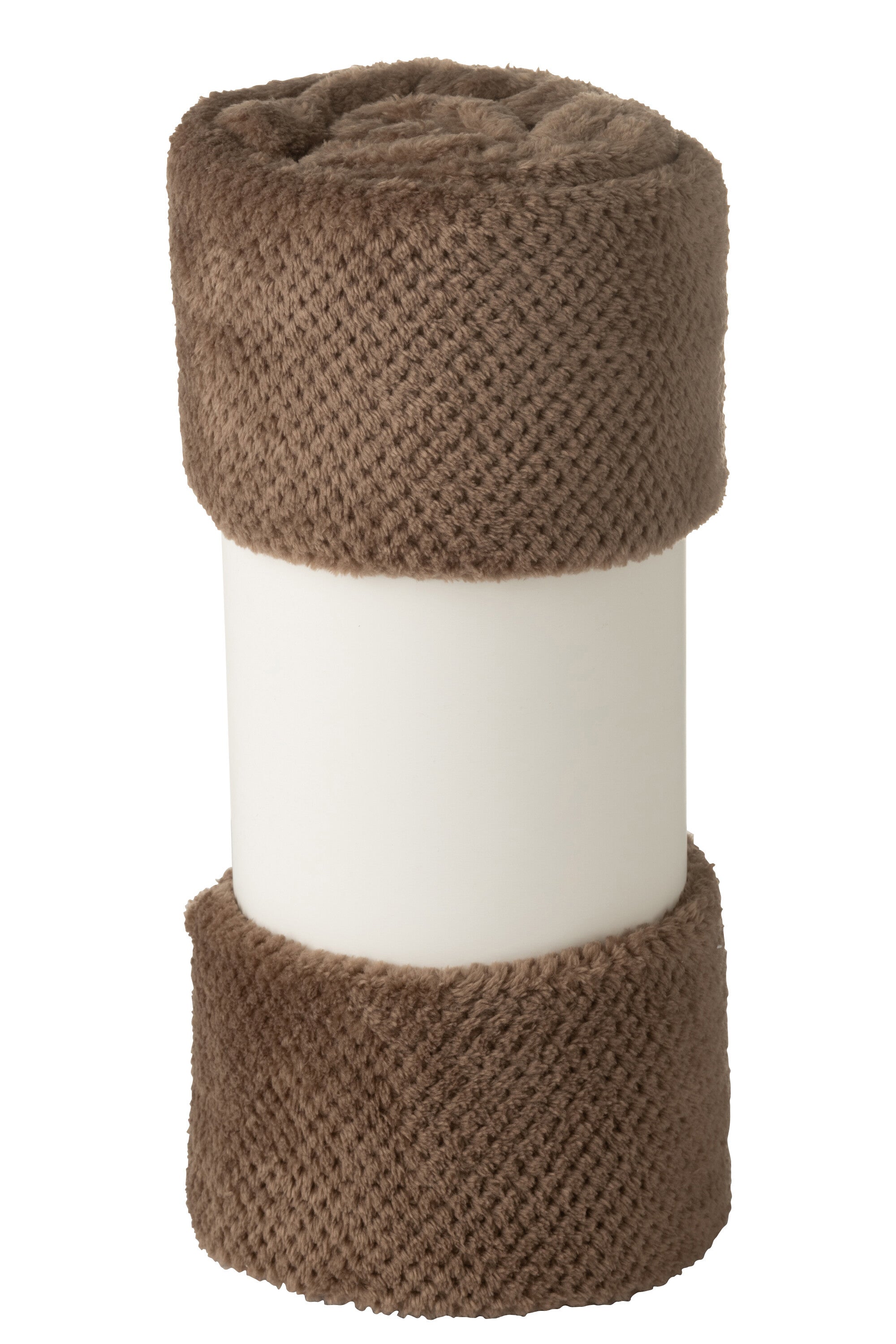 J-Line plaid Snuggle - polyester - bruin