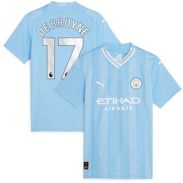 Kevin De Bruyne Manchester City Puma Women's 2023/24 Home Replica Player Jersey - Sky Blue