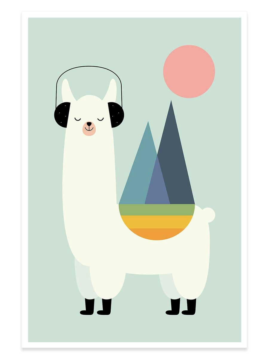 - Affiche  alpaga music sans cadre 30x45cm
