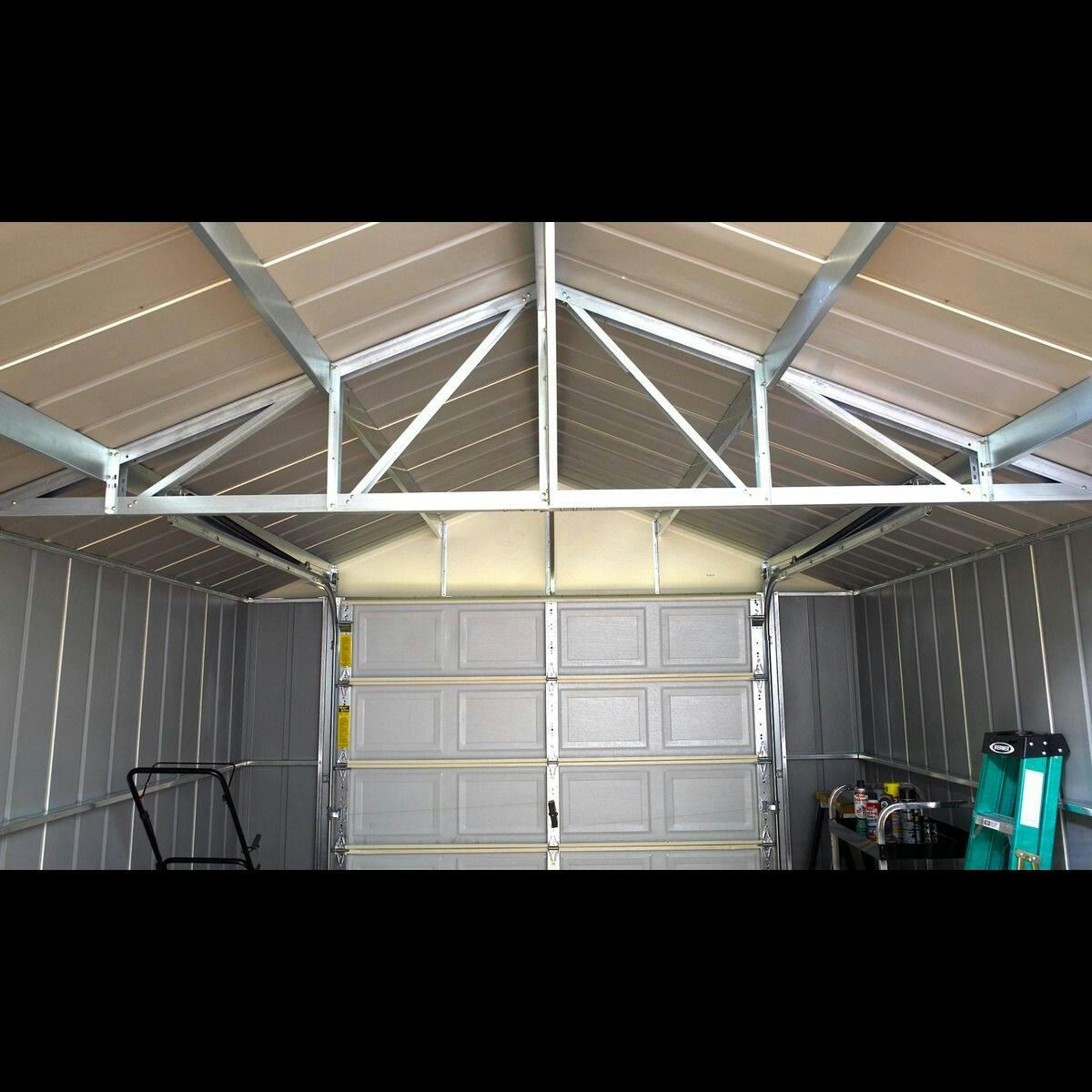 Arrow Murryhill Galvanized Steel Storage Shed with High Gable Roof, Flute Grey, 12-ft x 17-ft