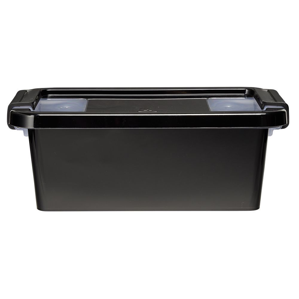 BoÎte de rangement avec couvercle noir transparent 4L