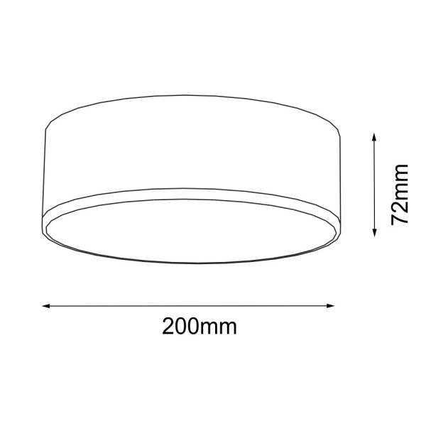 Plafon ZAMAokrągły czarno-biały LED 1x12W 20cm 1868lm IP20 Shilo