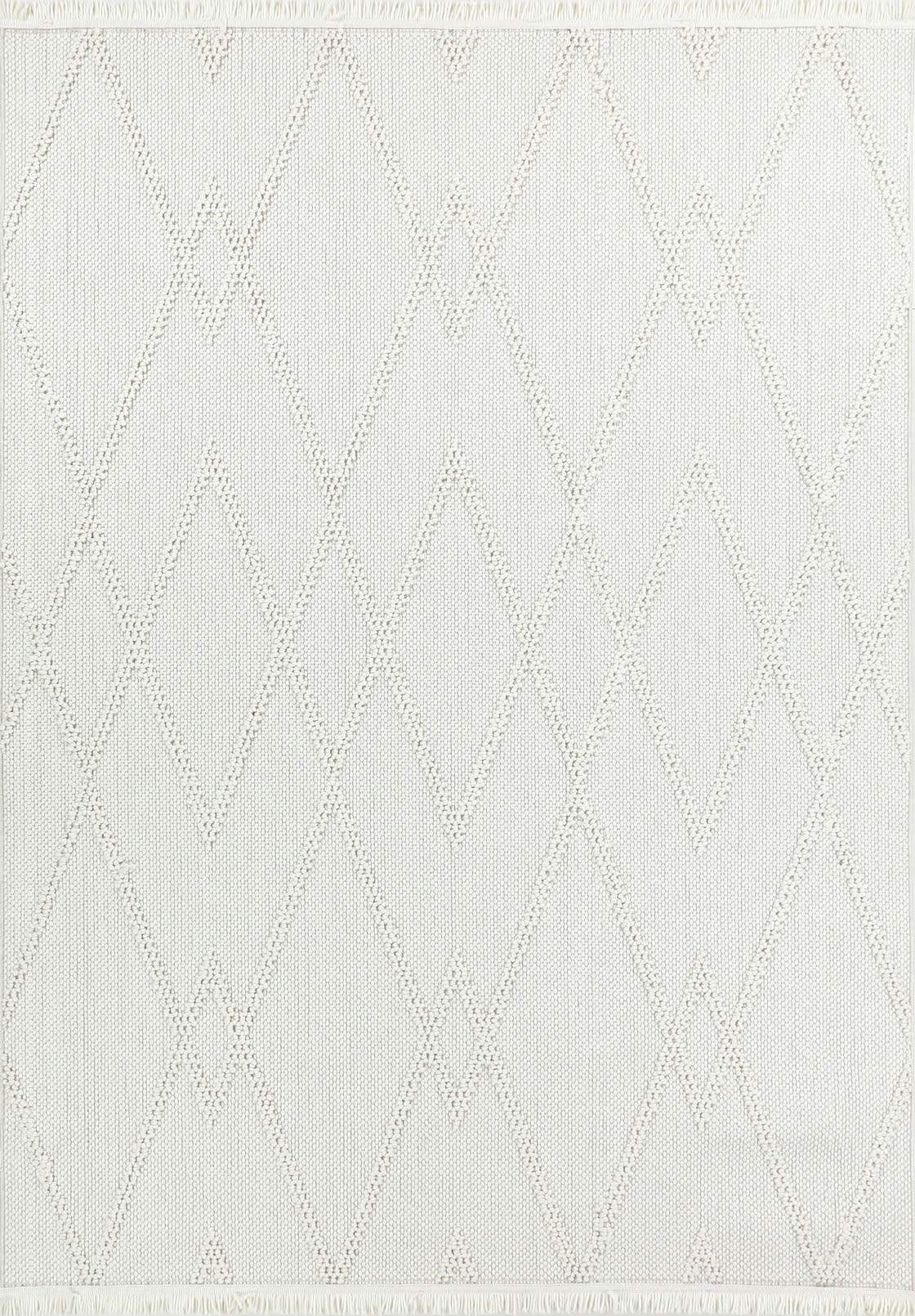 BALI - Tapis Salon blanc Motif Losange en relief 160x230