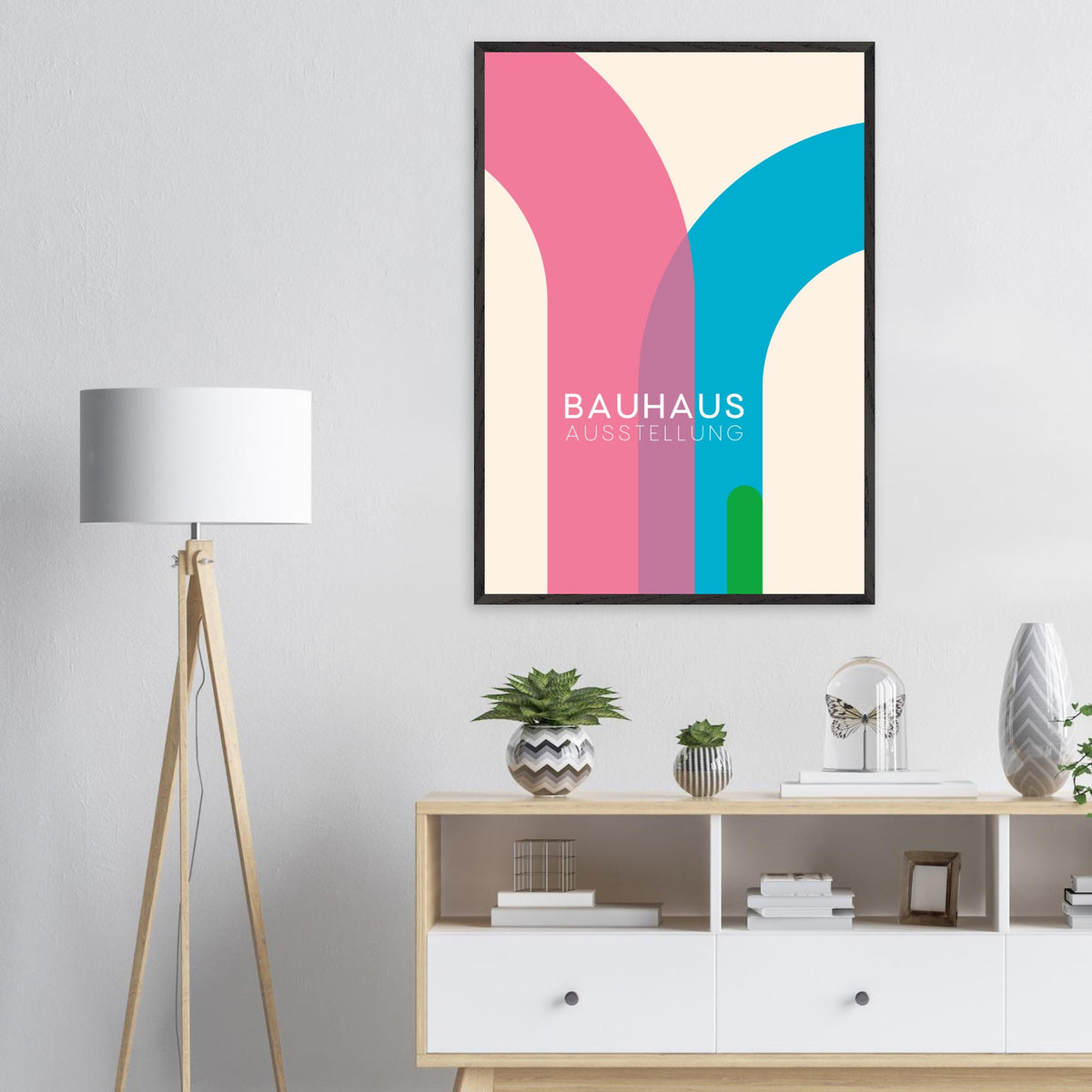 Artfulprints Poster met Lijst Bauhaus - Ausstellung  - 70x100 cm - Meerkleurig