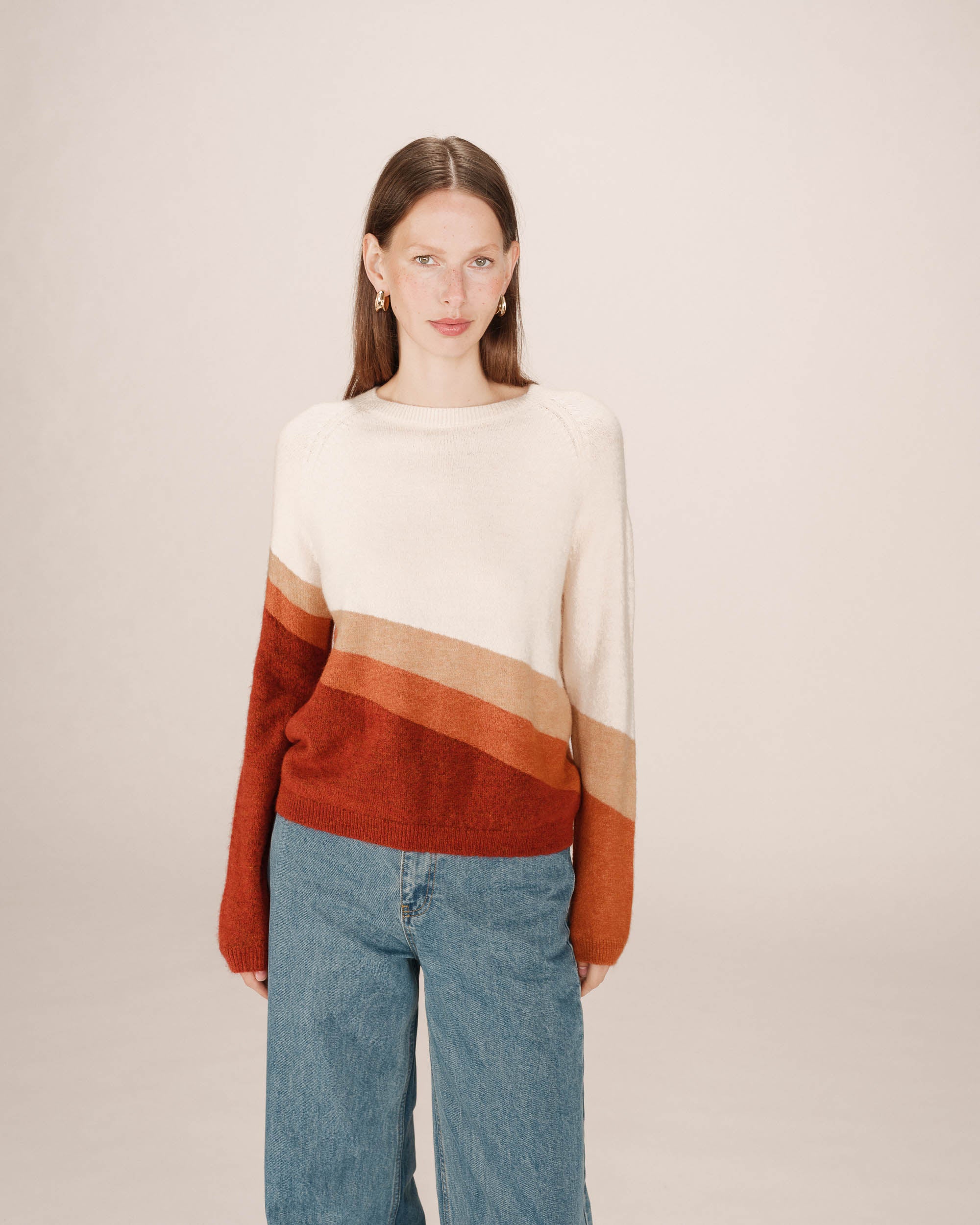 Pull à motifs vanille Sarandon