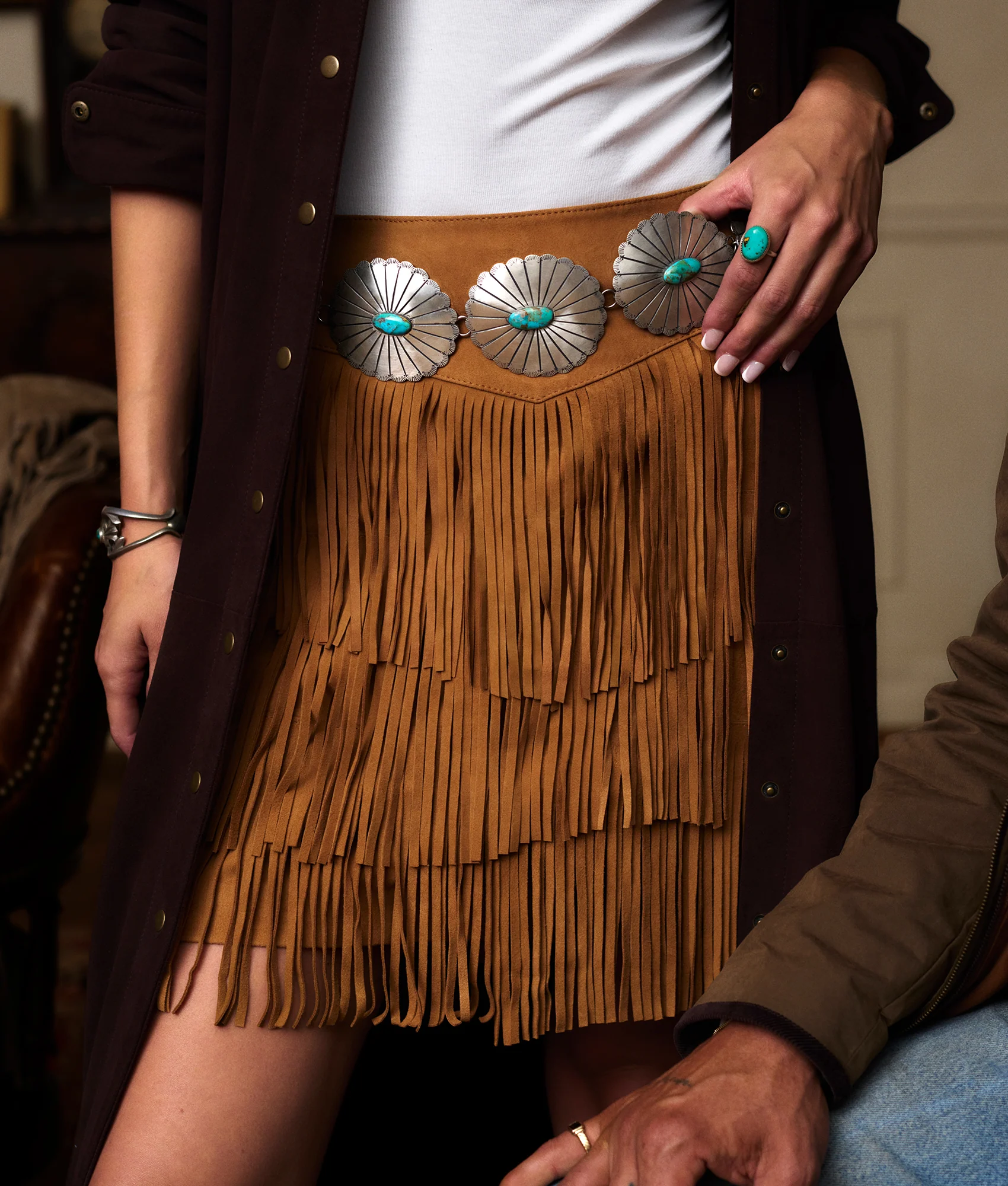 Annabelle Fringe Skirt - Cinnamon