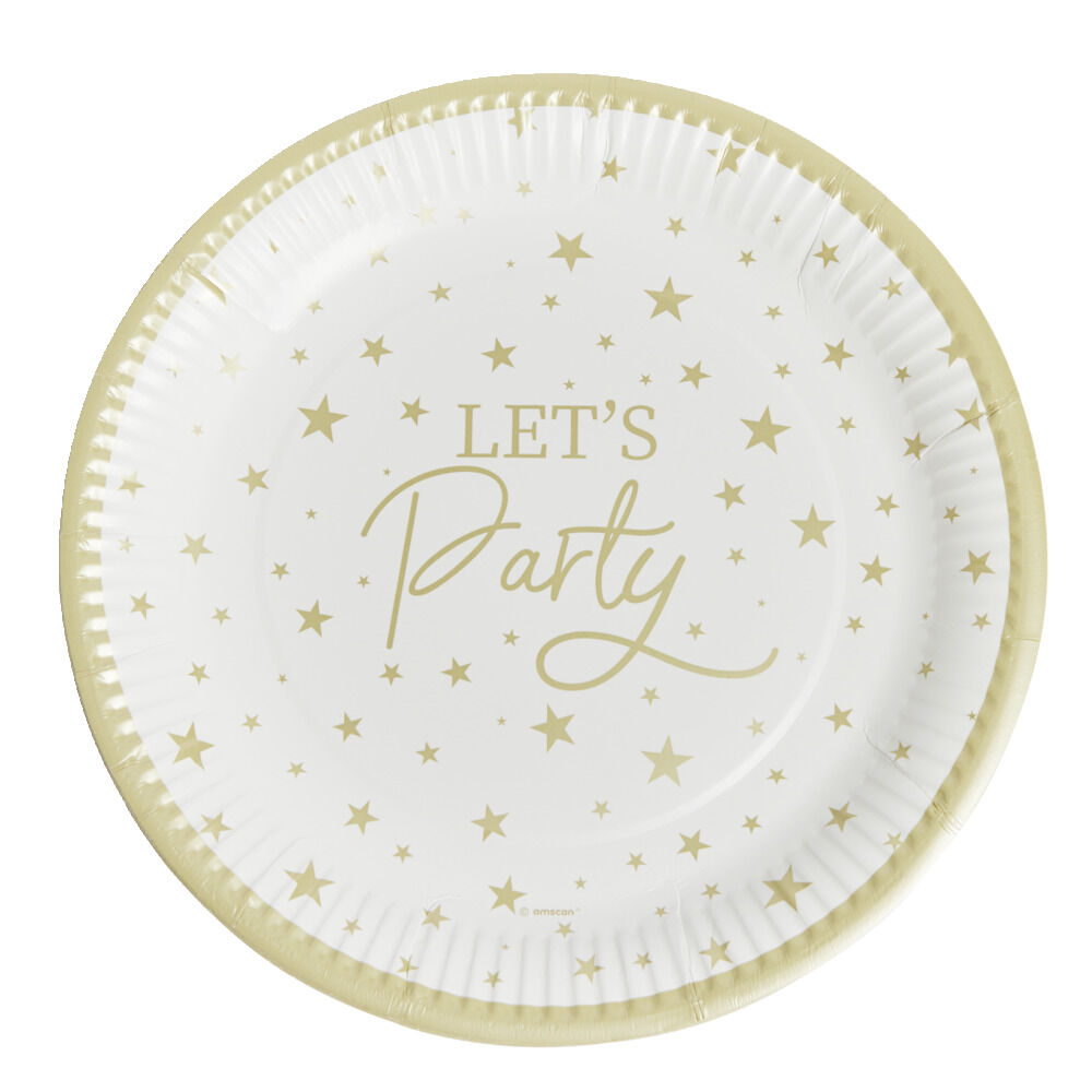 Lot de 8 assiettes Let's Party carton Ø23cm