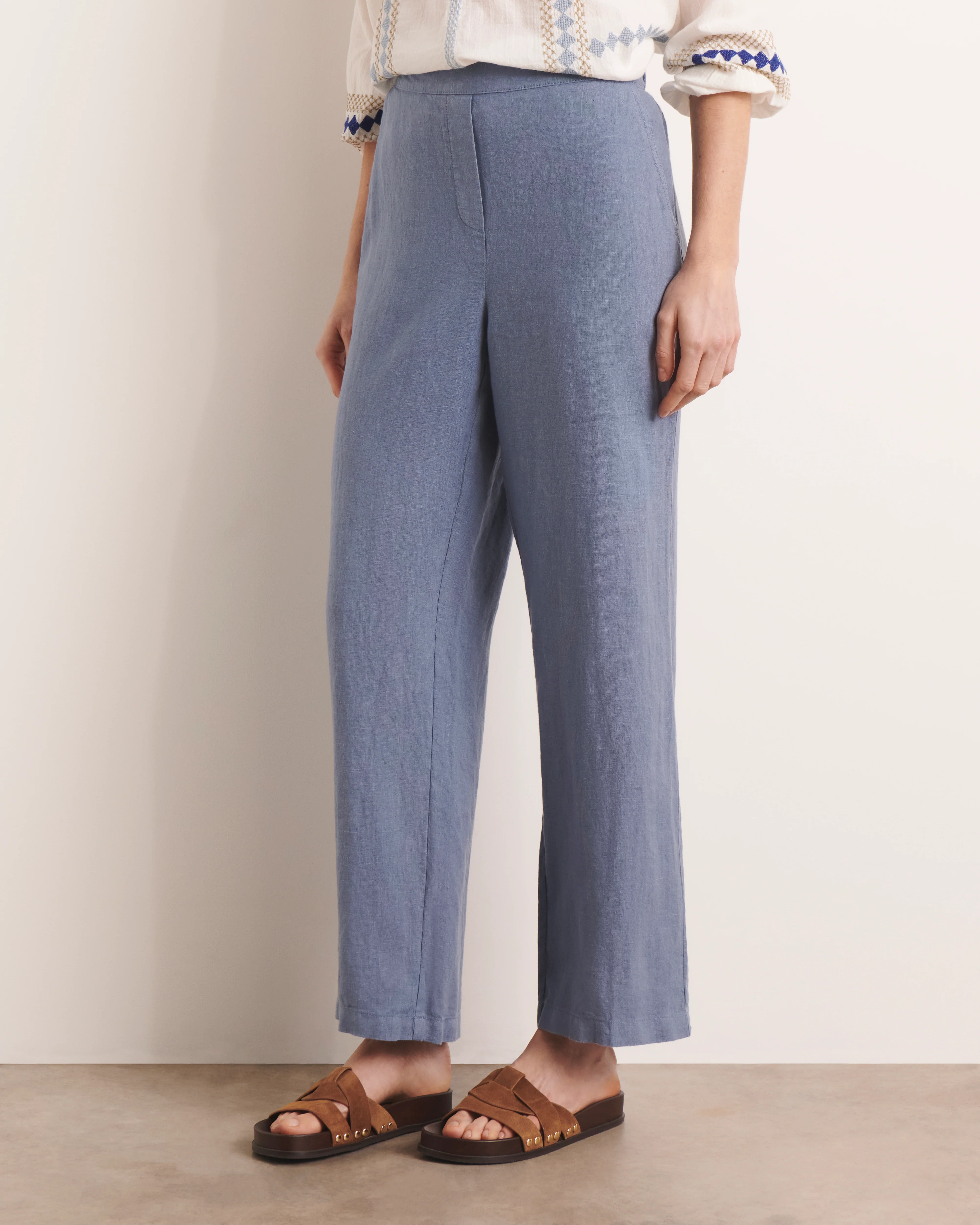 Pantalon droit bleu PRALINI/13196/304