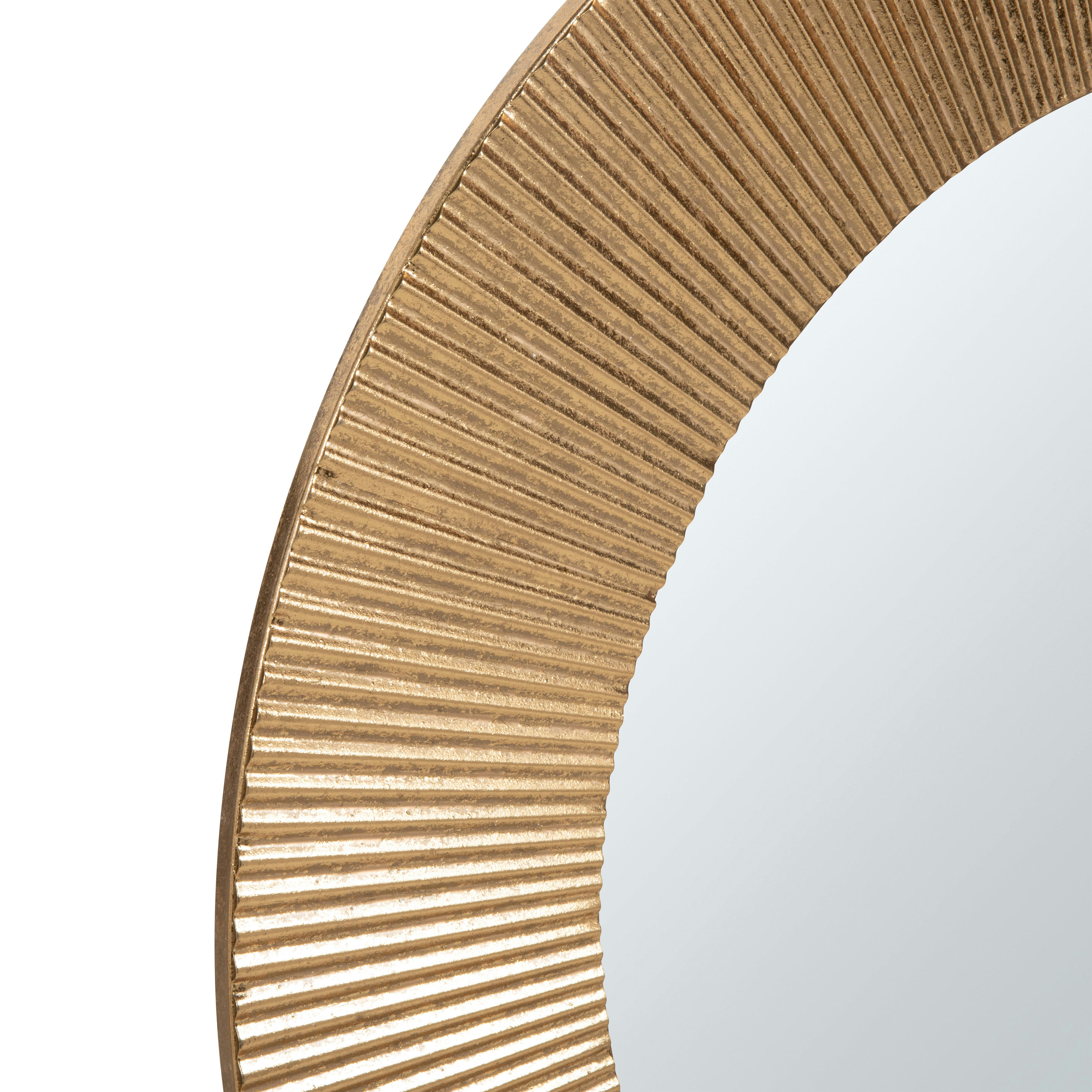 SALERNE - Miroir rond en métal doré D80