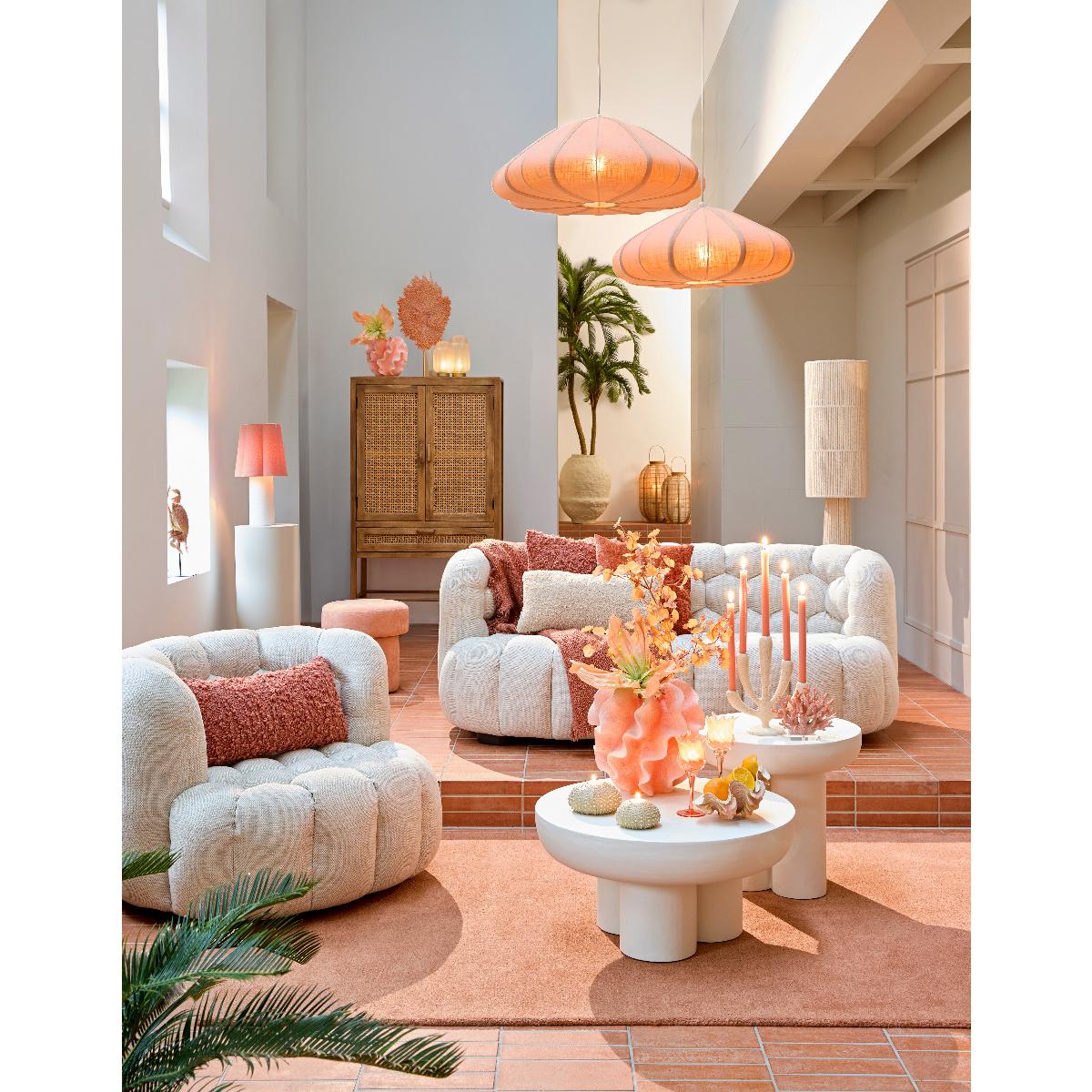 Light & Living - Cesano hanglamp ø50x20 cm - licht roze