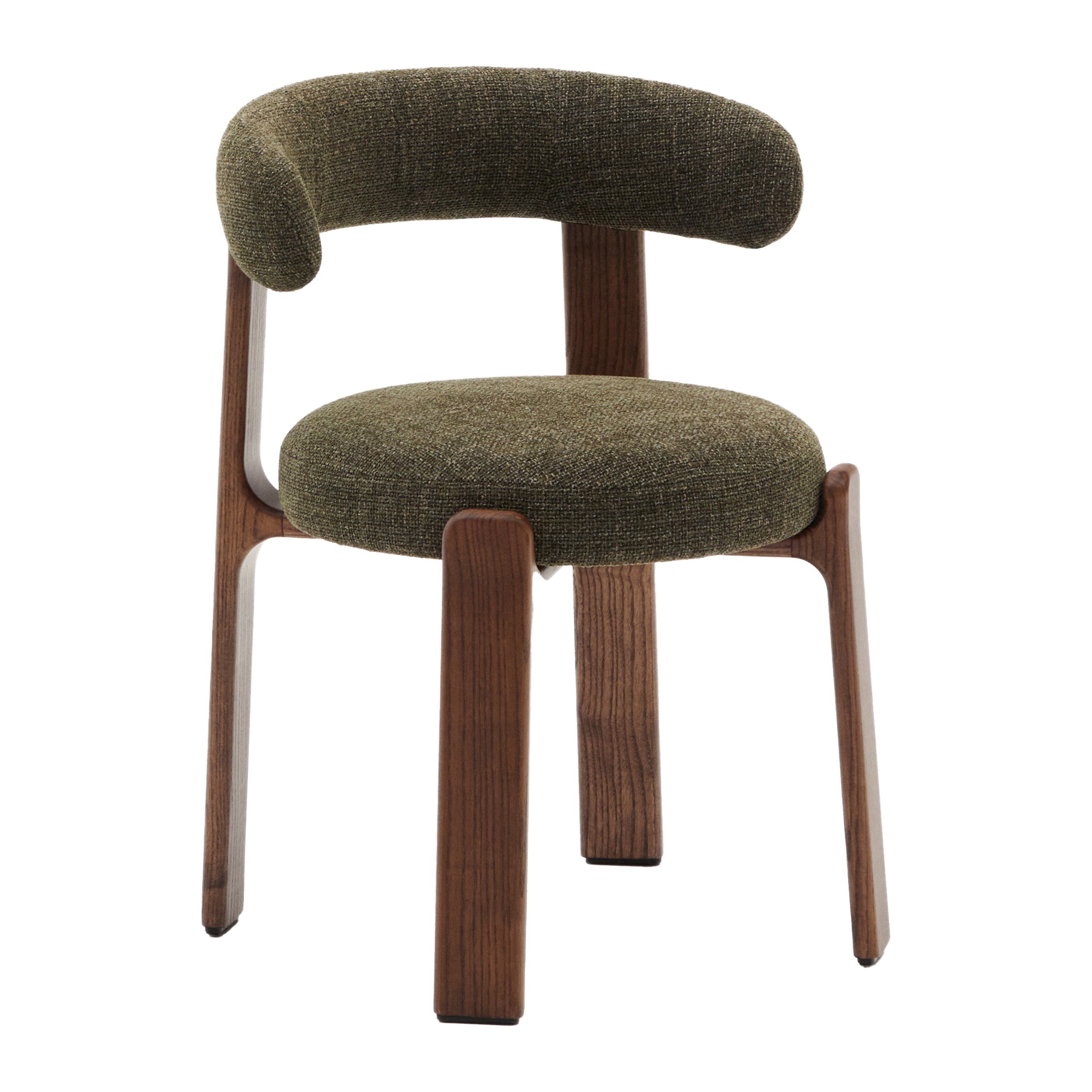 Kave Home Granite Eetkamerstoel - Groen / Donker Essenhout