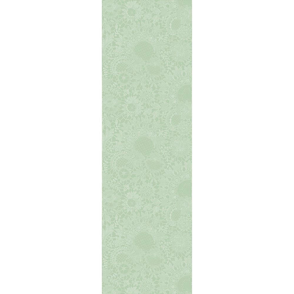 MILLE GUIPURES JADE - Chemin de table  pur coton vert 55X180