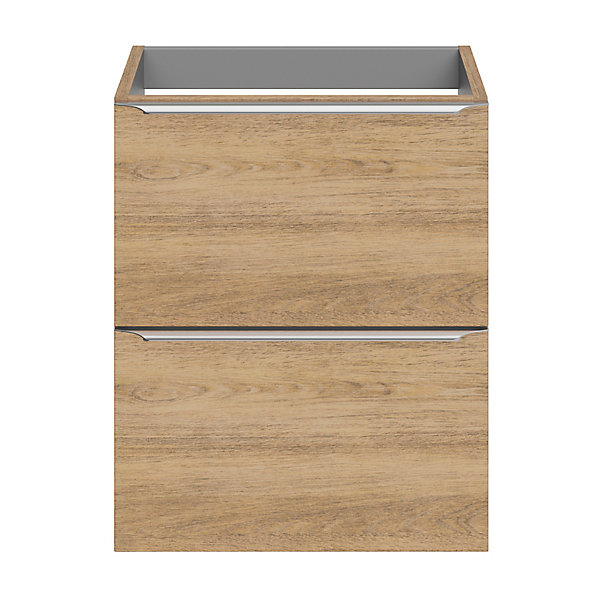 Meuble sous vasque suspendu faible profondeur effet chêne l.50 x H.60 x P.36 cm, GoodHome Imandra