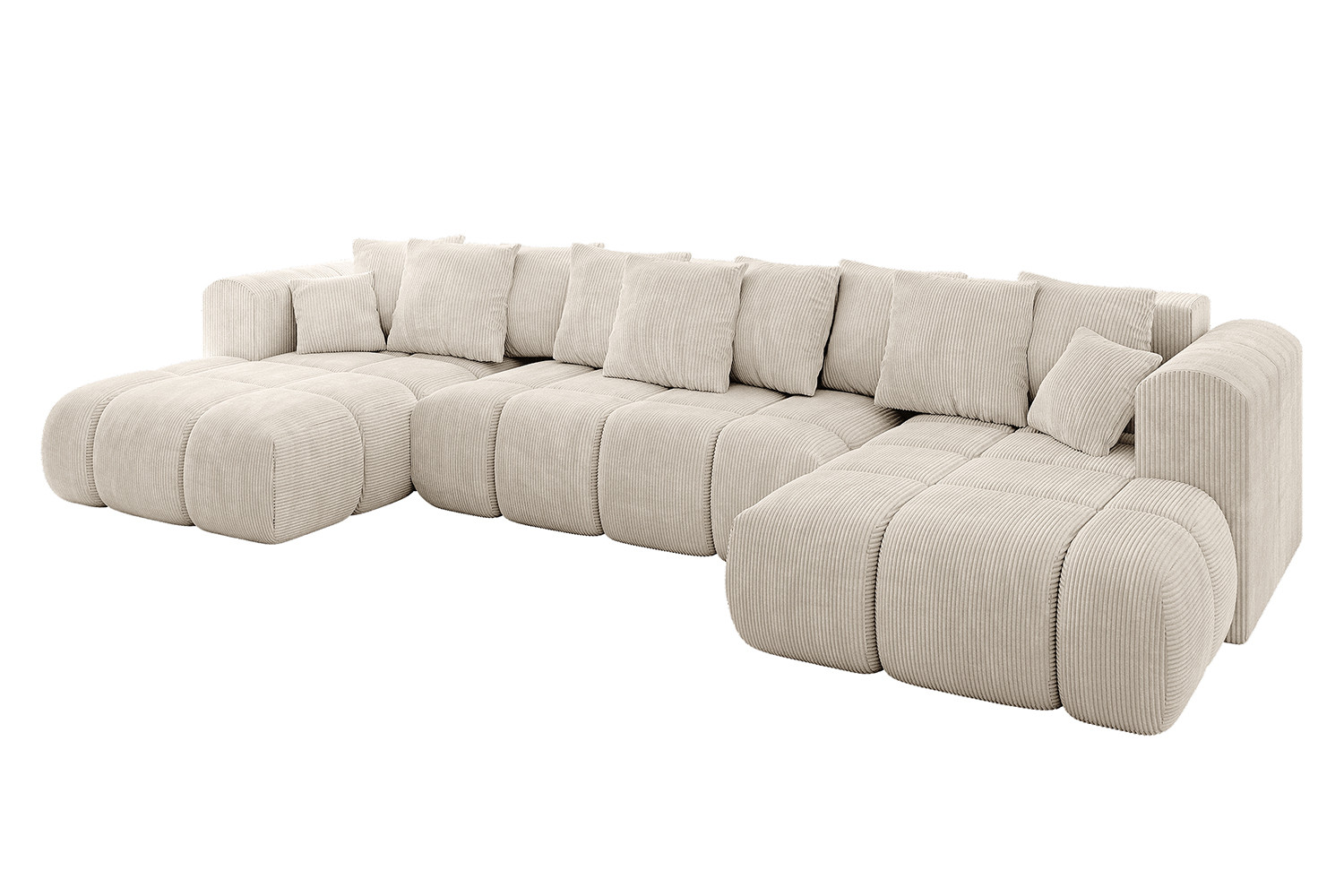 Narożnik uniwersalny z funkcją spania CLOUD-U-v1 405x185x90 cm Beżowy