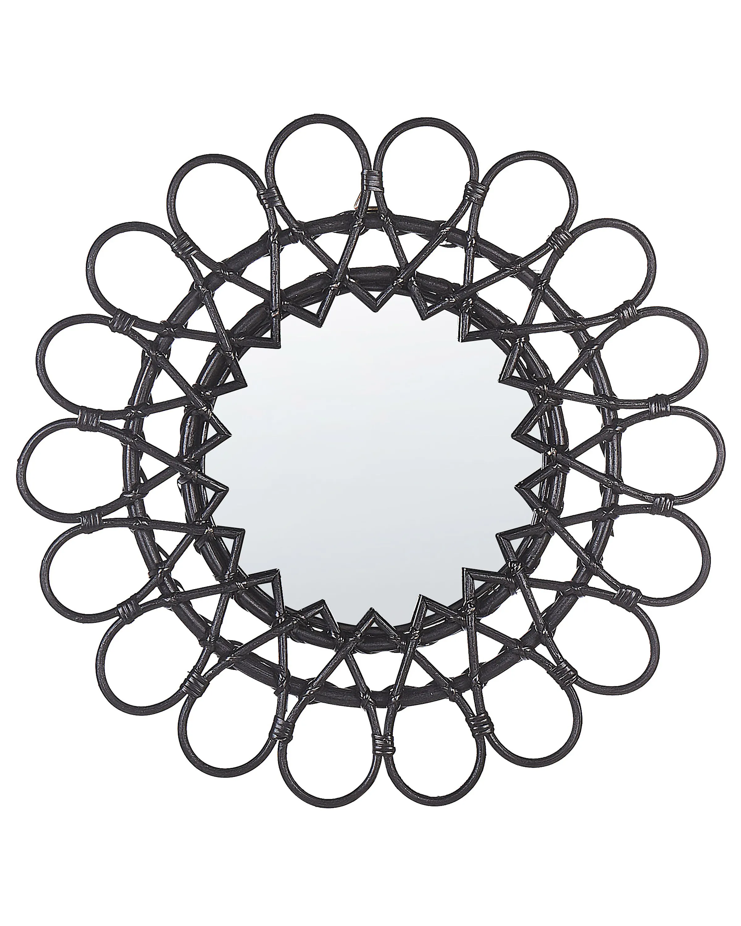 Wall Mirror BABAI 60 cm 60 cm Rattan Black