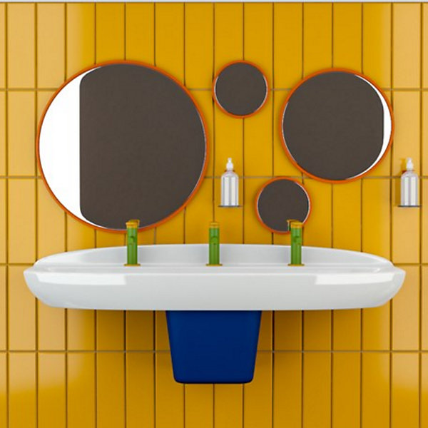 Lavabo pour enfant VitrA Sento Kids 125 cm 1 hauteur avec trop-plein   cache-siphon Sento kids