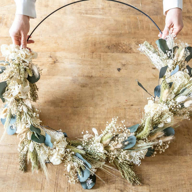 - Couronne de fleurs séchées Henriette Diamètre 50cm