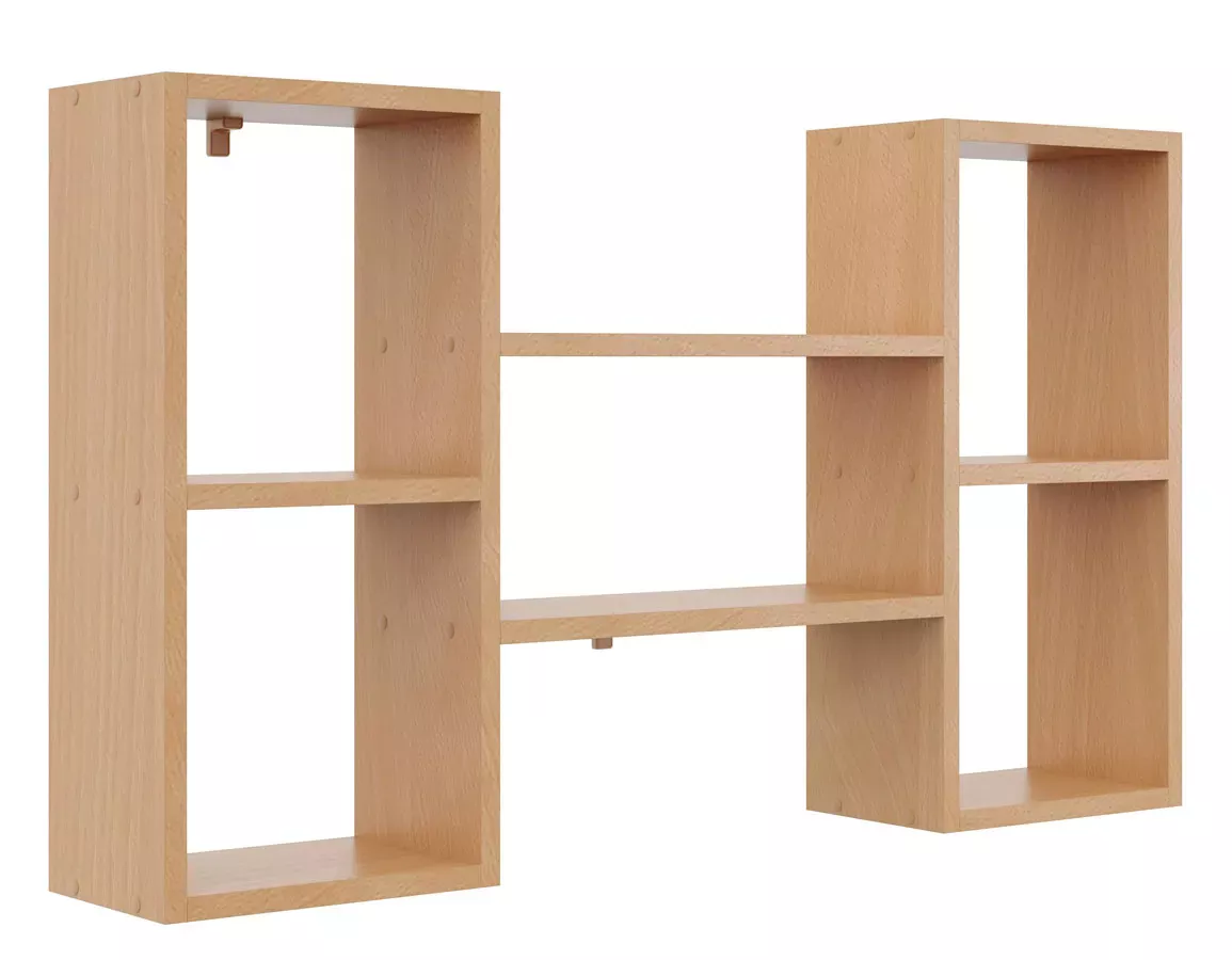 Minimalistyczna półka wisząca w kolorze buk - Sarreon
