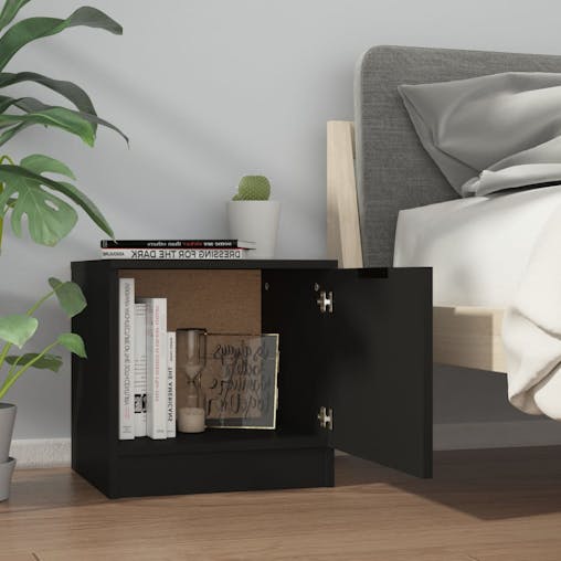 NNEVL Bedside Cabinets 2 pcs Black 40x39x40 cm