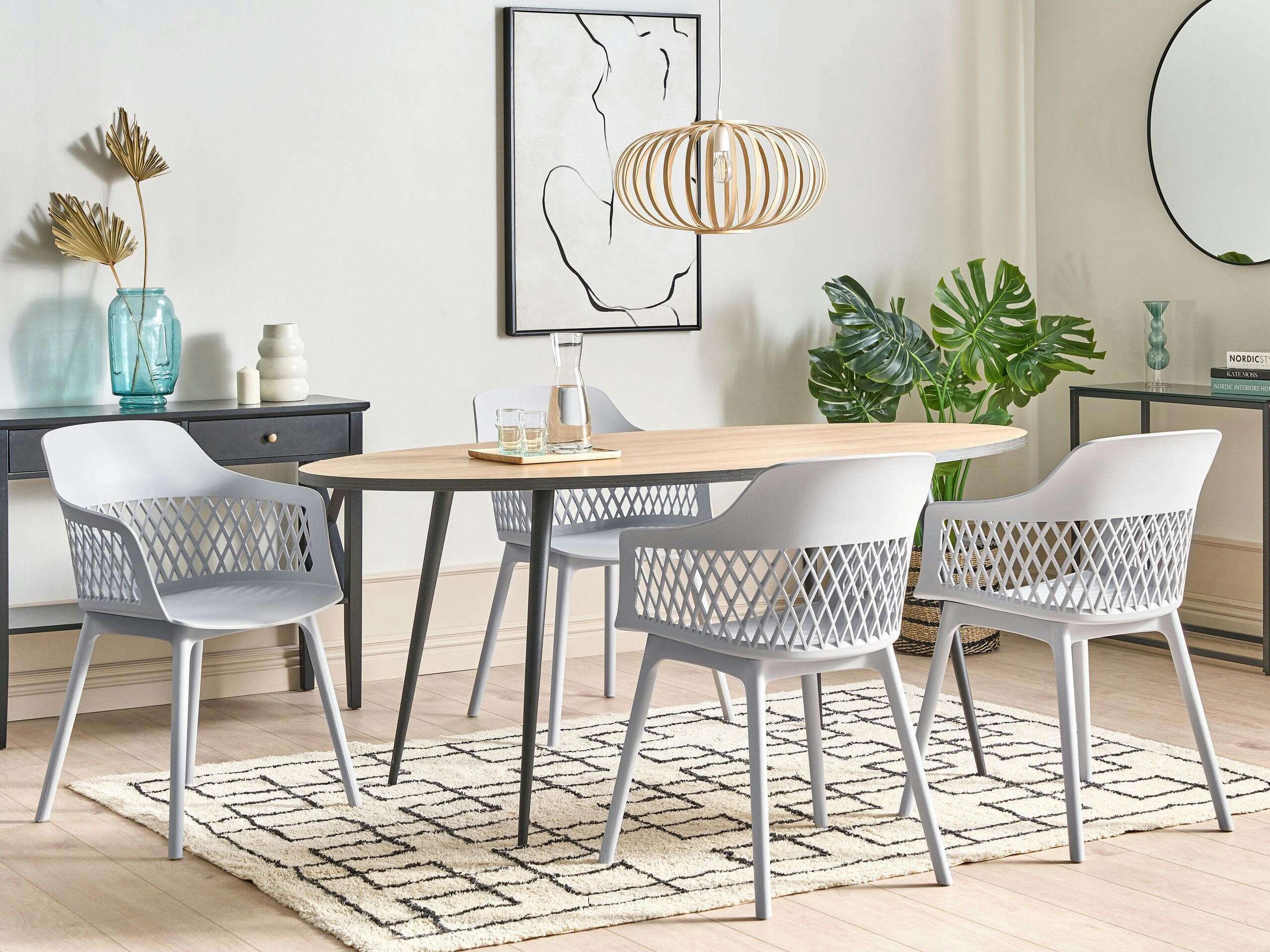 ALMIRA - Lot de 2 chaises de salle à manger gris clair