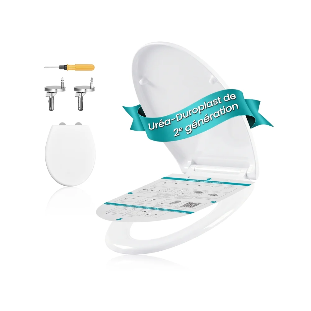 Abattant WC silencieux en duroplast avec fermeture douce