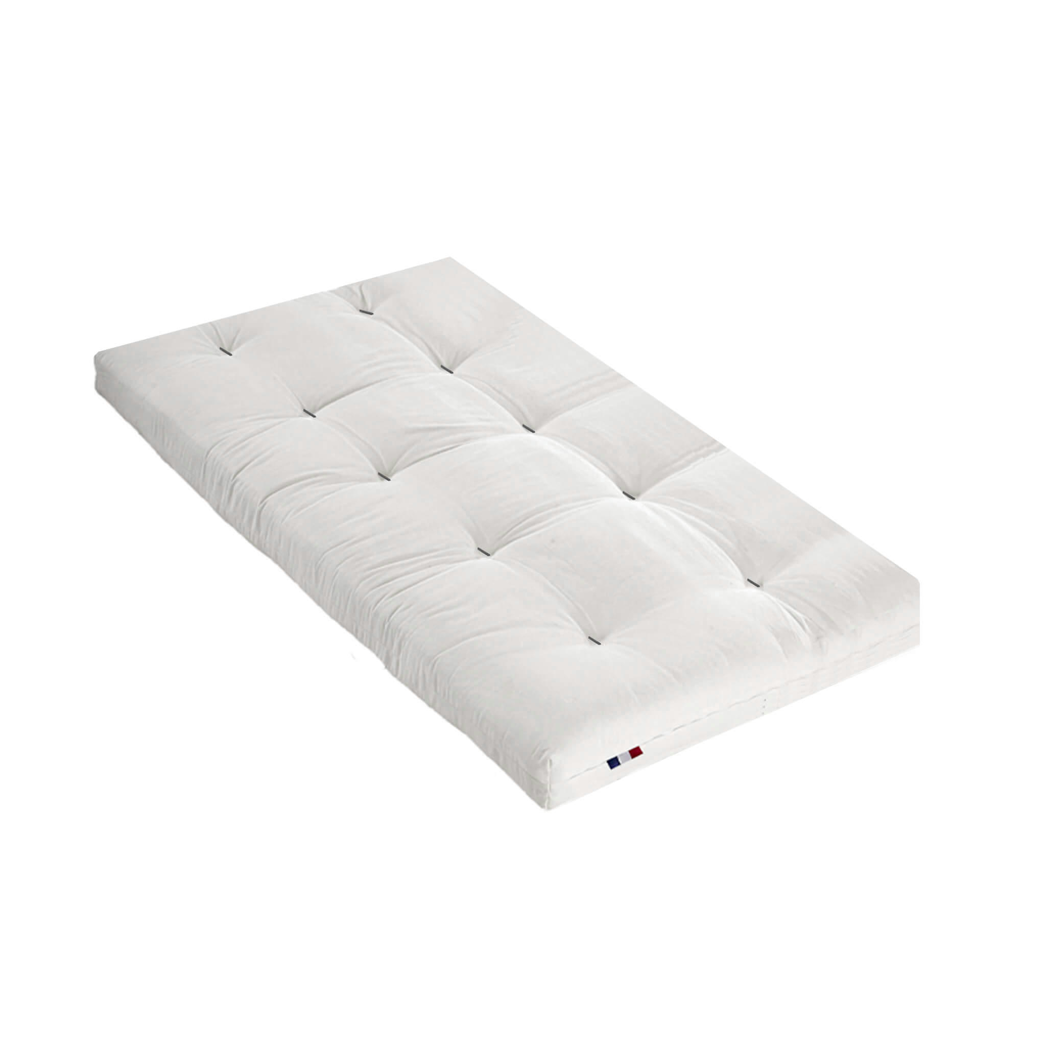 - Matelas futon coeur latex ferme 13cm ecru 90x200