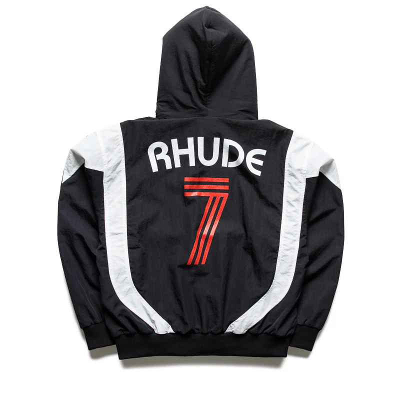 Rhude Lago Soccer Jersey Hoodie - Black/White