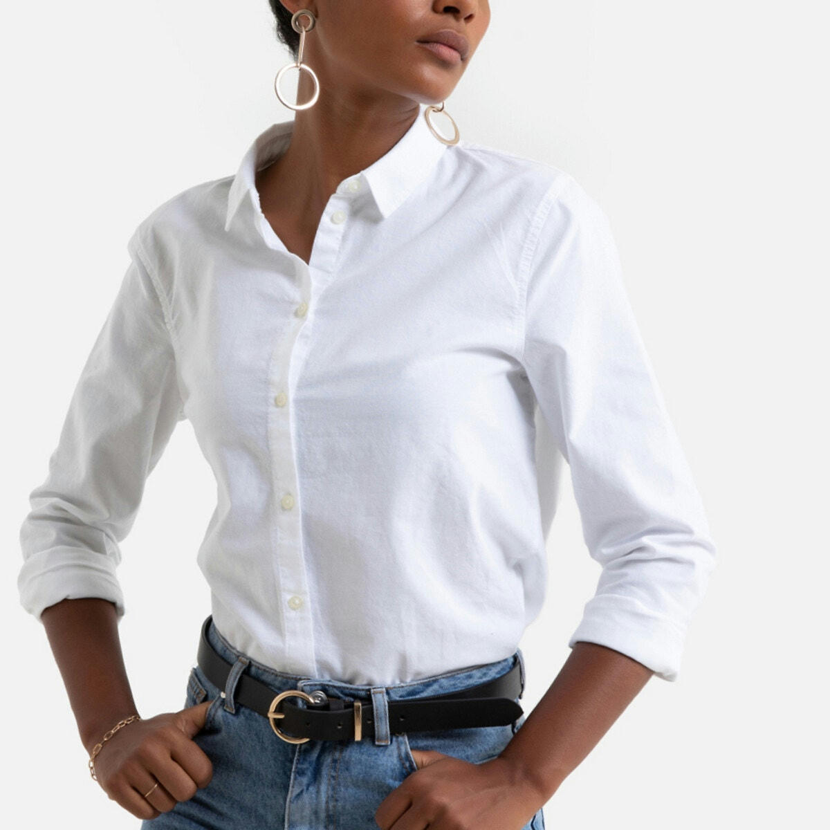 Chemise en coton, coupe droite