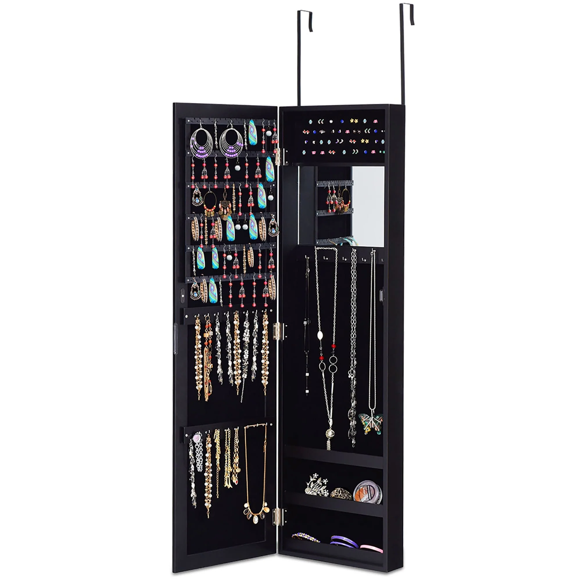Wall Door Mounted Jewelry Organizer with Mirror